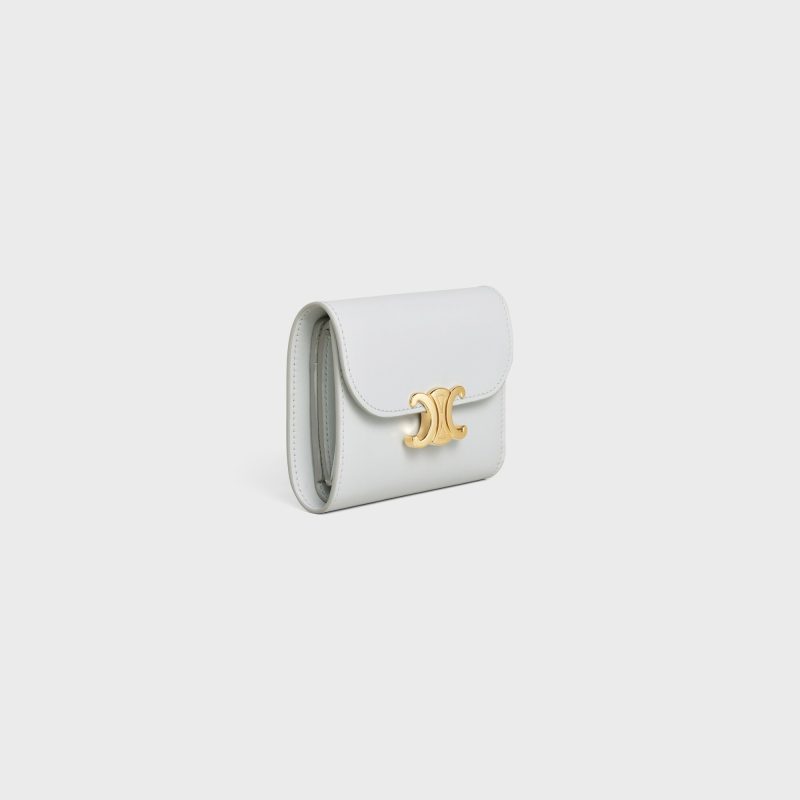 SMALL FLAP WALLER TRIOMPHE IN SHINY CALFSKIN MOON - Image 2