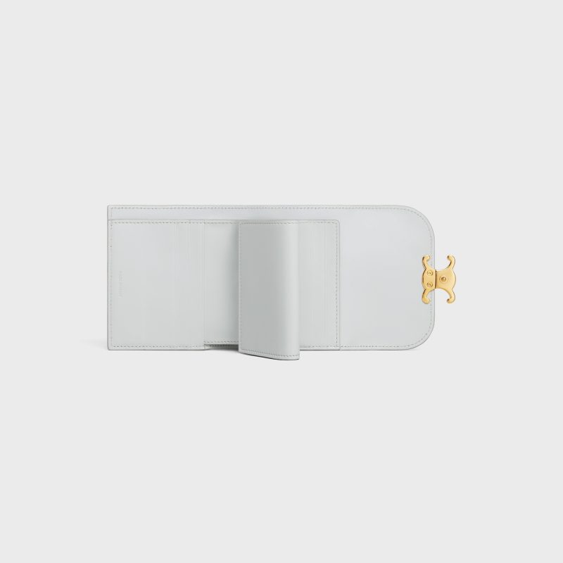SMALL FLAP WALLER TRIOMPHE IN SHINY CALFSKIN MOON - Image 4