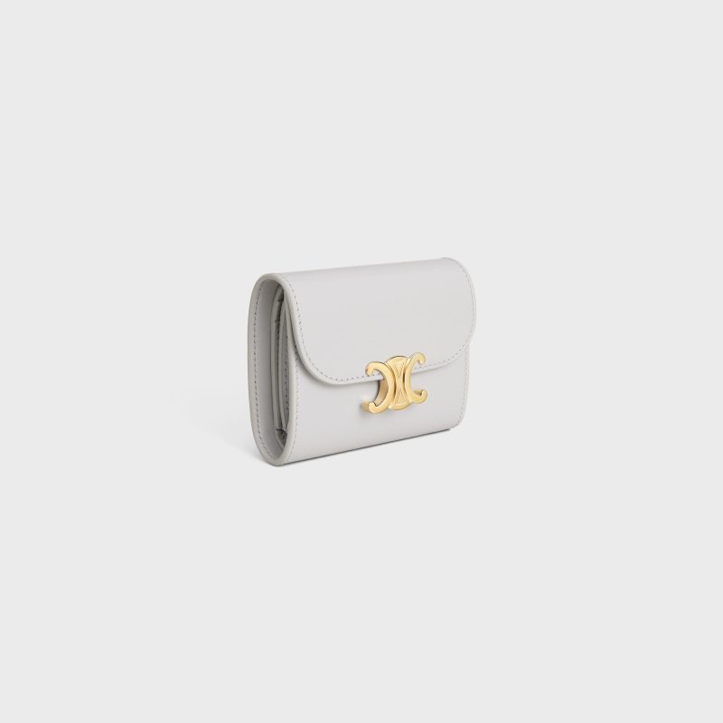 SMALL FLAP WALLER TRIOMPHE IN SHINY CALFSKIN CLOUDY GREY - Image 2