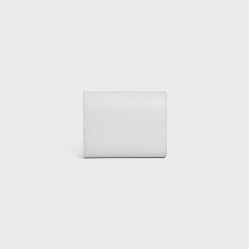 SMALL FLAP WALLER TRIOMPHE IN SHINY CALFSKIN CLOUDY GREY - Image 3