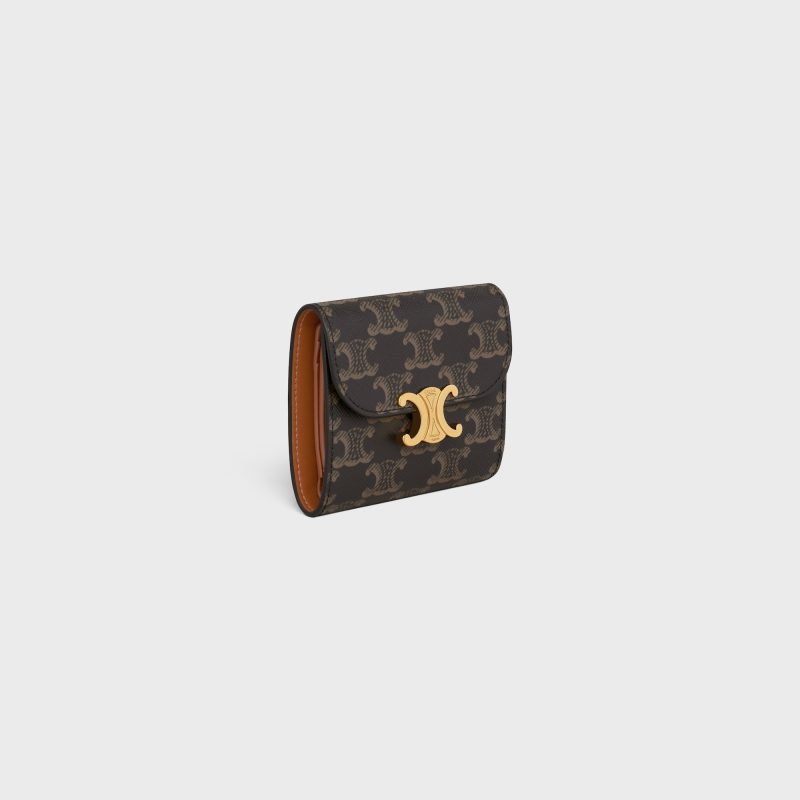 SMALL FLAP WALLET TRIOMPHE IN TRIOMPHE CANVAS TAN - Image 2