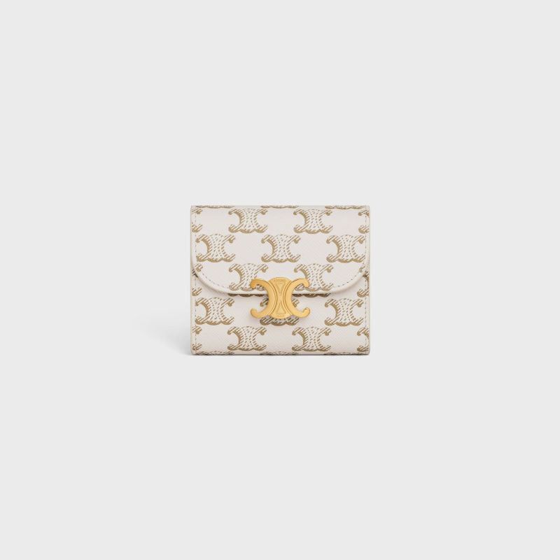 SMALL FLAP WALLET TRIOMPHE IN TRIOMPHE CANVAS TAN