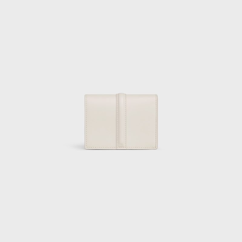 CARD HOLDER WITH FLAP 16 IN SATINATED CALFSKIN WHITE COTTON - Image 3