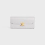 LARGE WALLET TRIOMPHE IN SHINY CALFSKIN CLOUDY GREY