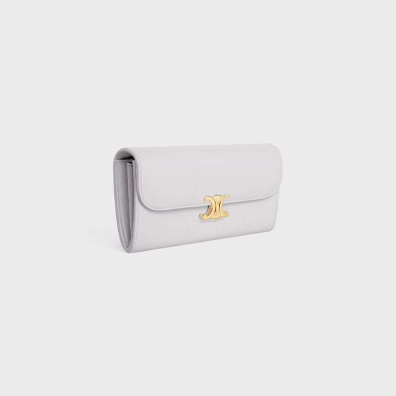 LARGE WALLET TRIOMPHE IN SHINY CALFSKIN CLOUDY GREY - Image 2