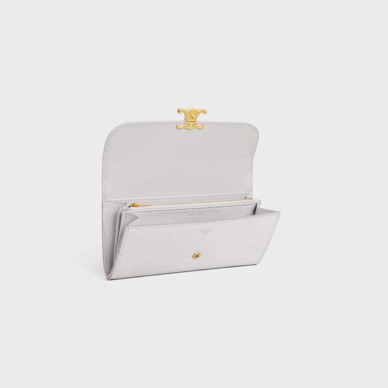 LARGE WALLET TRIOMPHE IN SHINY CALFSKIN CLOUDY GREY - Image 4