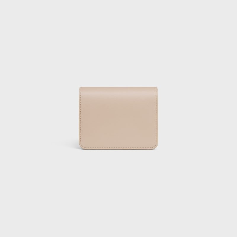 TRIOMPHE COMPACT WALLET IN SHINY CALFSKIN CAPPUCCINO - Image 3