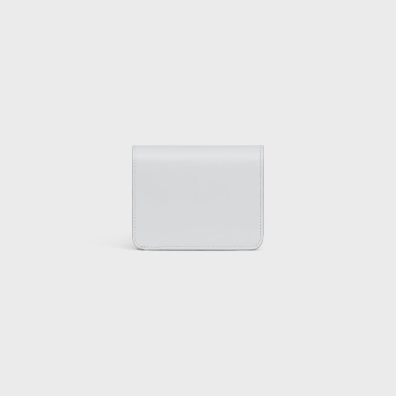 TRIOMPHE COMPACT WALLET IN SHINY CALFSKIN MOON - Image 3