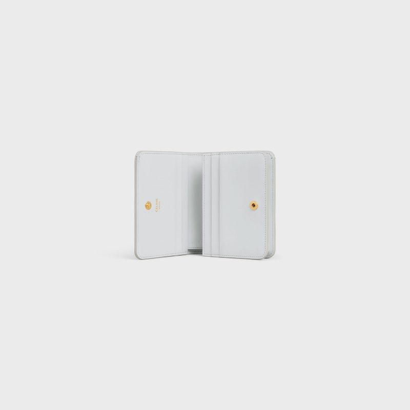TRIOMPHE COMPACT WALLET IN SHINY CALFSKIN MOON - Image 4