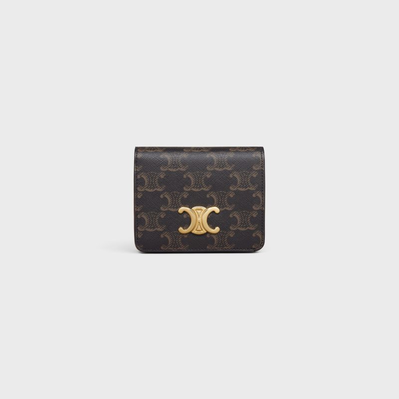 TRIOMPHE COMPACT WALLET IN TRIOMPHE CANVAS TAN