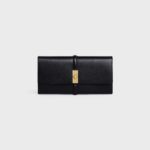 LARGE WALLET 16 IN SATINATED CALFSKIN BLACK