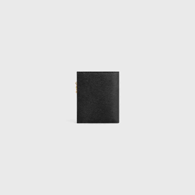 COMPACT WALLET TRIOMPHE CHARMS IN GRAINED CALFSKIN BLACK - Image 3