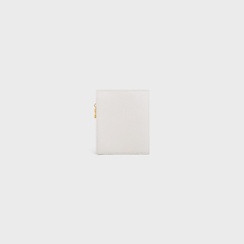 COMPACT WALLET TRIOMPHE CHARMS IN GRAINED CALFSKIN RICE - Image 3