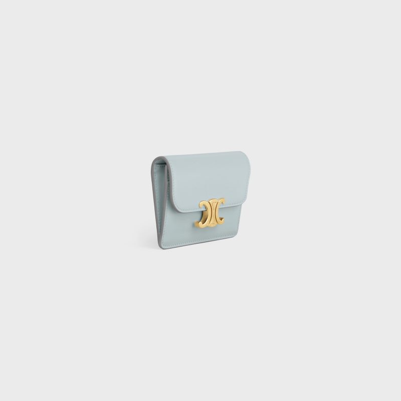 CARD HOLDER WITH FLAP TRIOMPHE IN SHINY CALFSKIN - Image 2