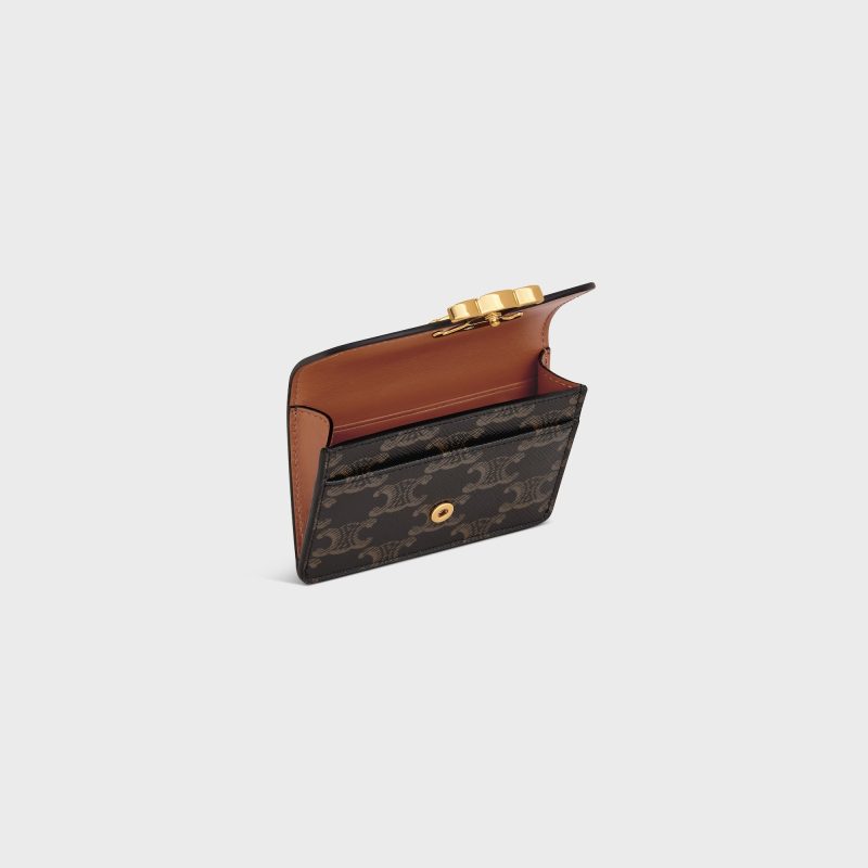 CARD HOLDER WITH FLAP TRIOMPHE IN TRIOMPHE CANVAS TAN - Image 4