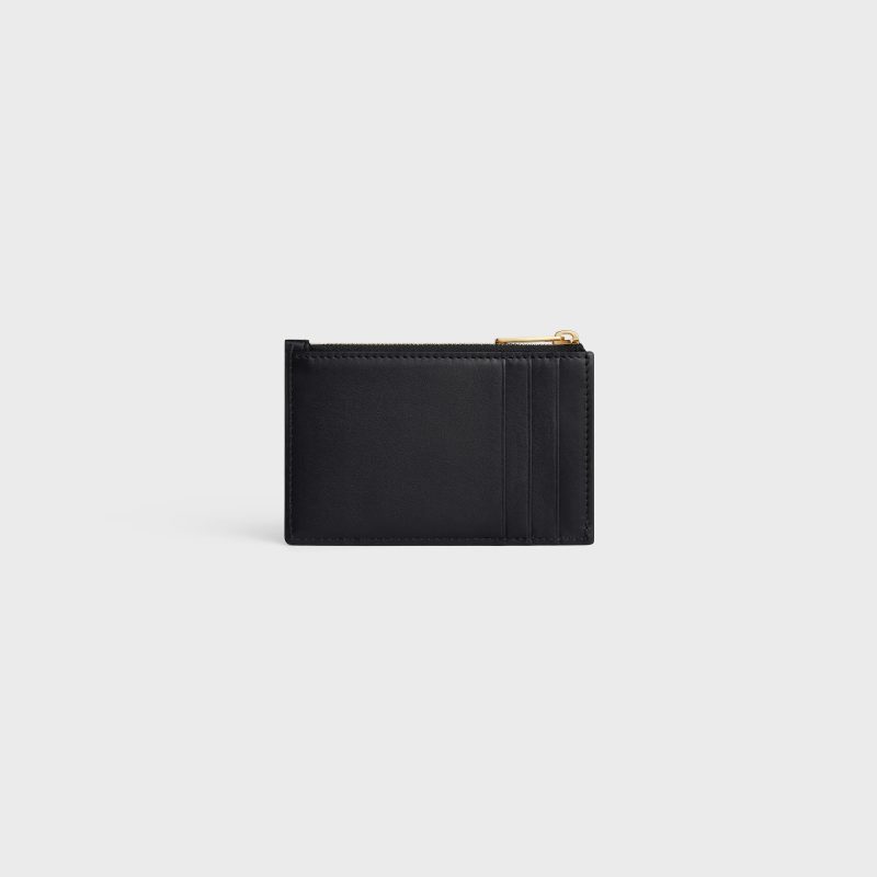 ZIPPED CARD HOLDER CUIR TRIOMPHE IN SHINY CALFSKIN BLACK - Image 3
