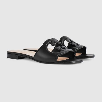 Womens Interlocking G slide sandal