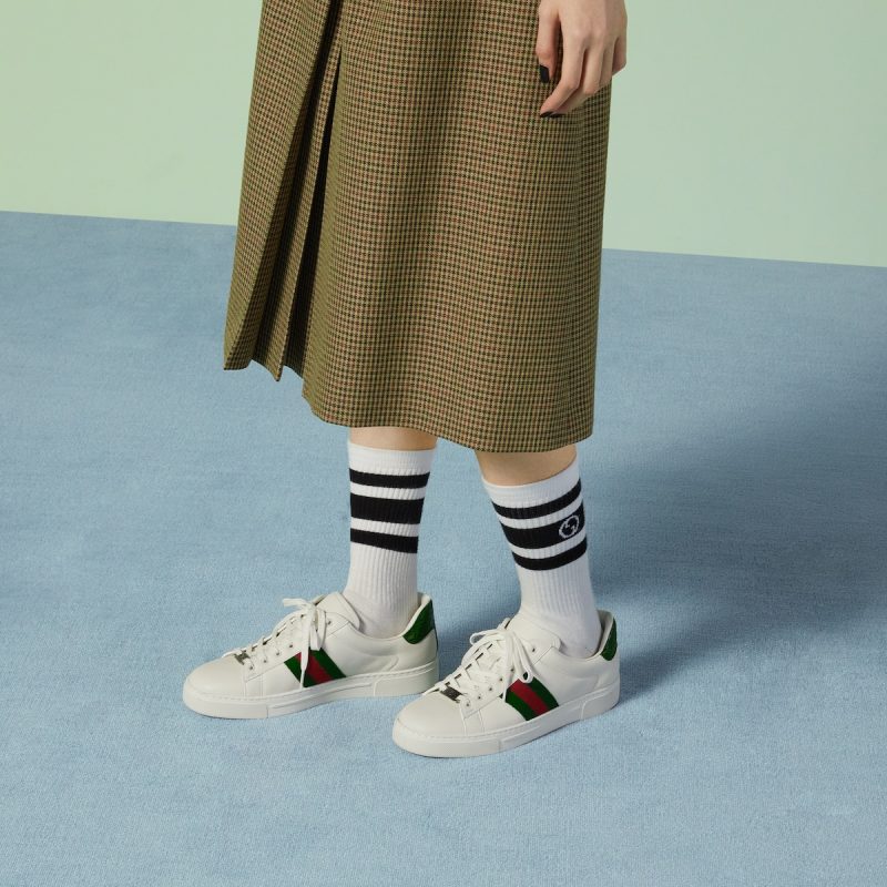 Womens Gucci Ace sneaker with Web - Image 2