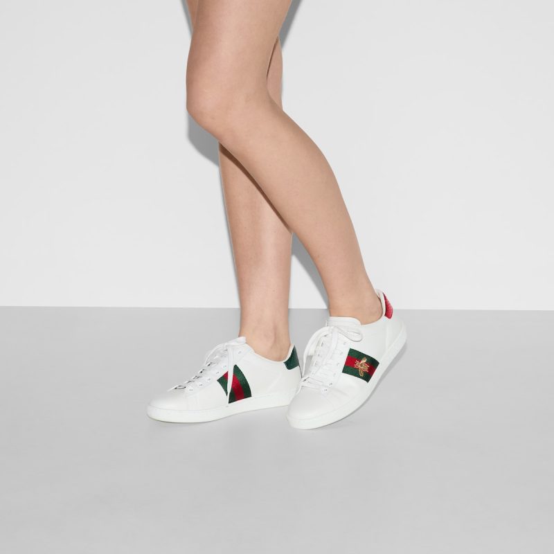 Womens Gucci Ace sneaker with bee - Image 2