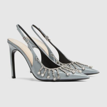 Womens pump with crystal chain
