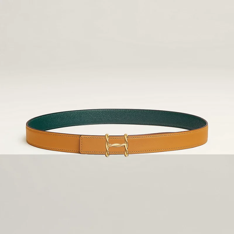 H Torsade belt buckle & Reversible leather strap 24 mm - Image 2