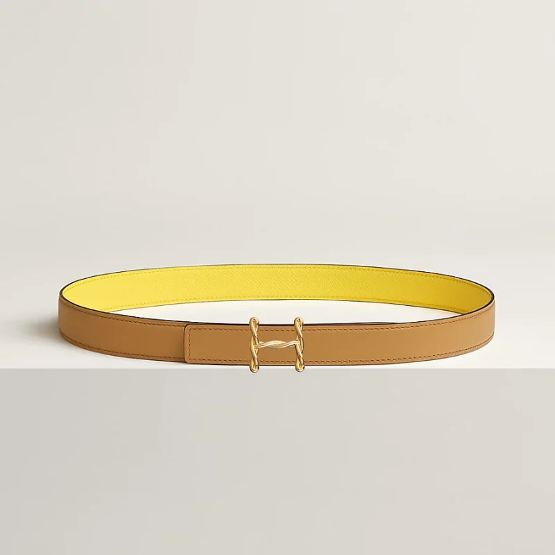 H Torsade belt buckle & Reversible leather strap 24 mm