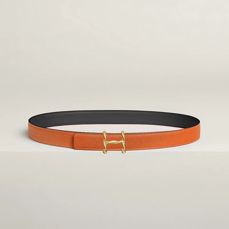 H Torsade belt buckle & Reversible leather strap 24 mm - Image 2