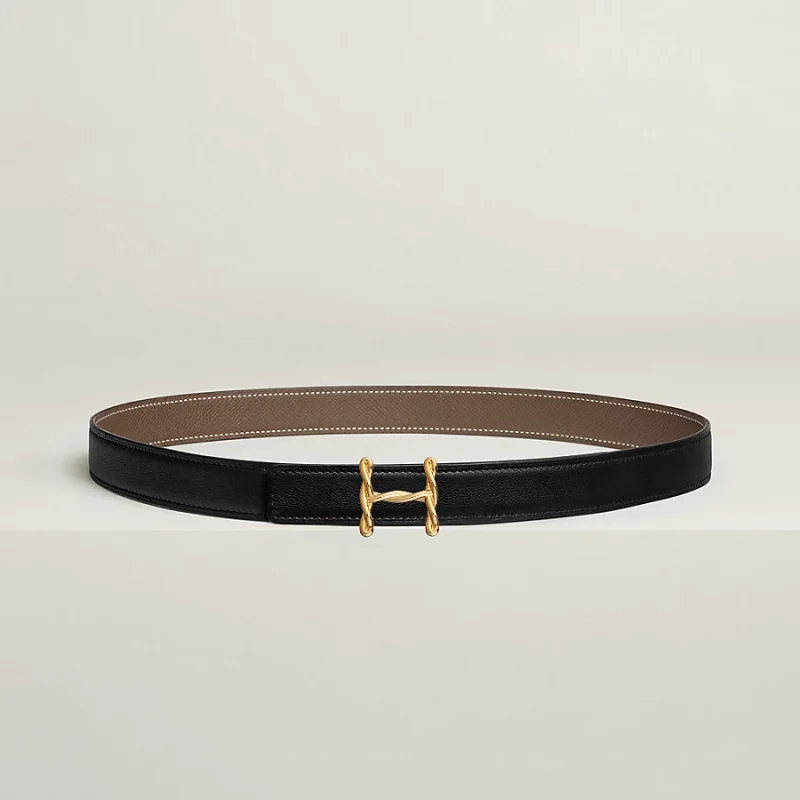 H Torsade belt buckle & Reversible leather strap 24 mm
