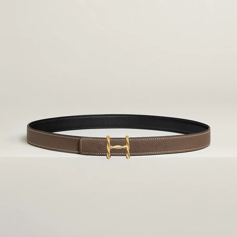 H Torsade belt buckle & Reversible leather strap 24 mm - Image 2