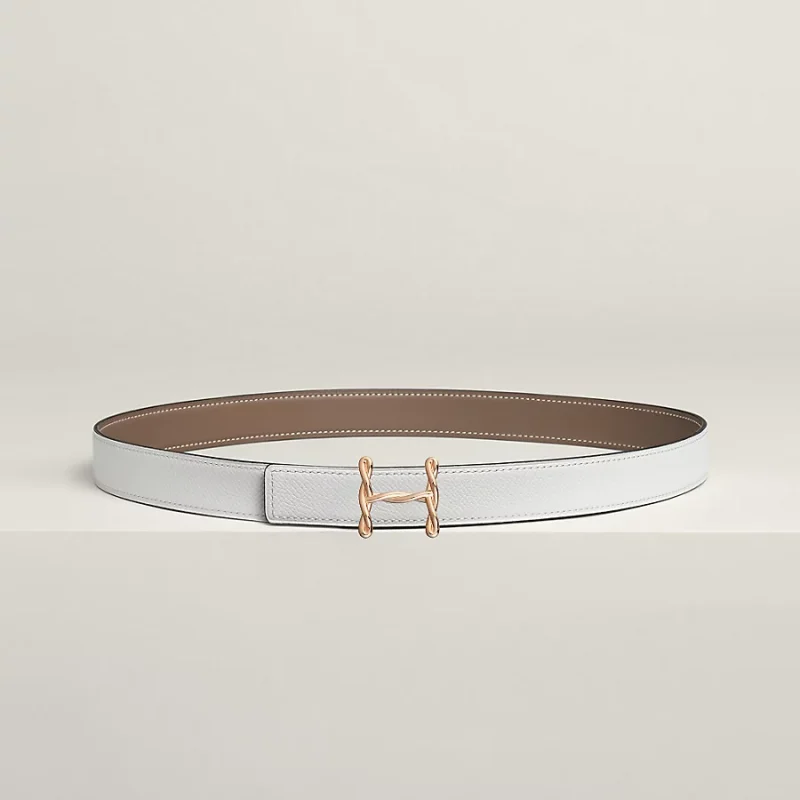 H Torsade belt buckle & Reversible leather strap 24 mm - Image 2