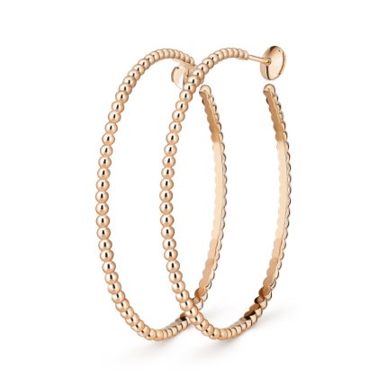 Perlée pearls of gold hoop earrings, large model