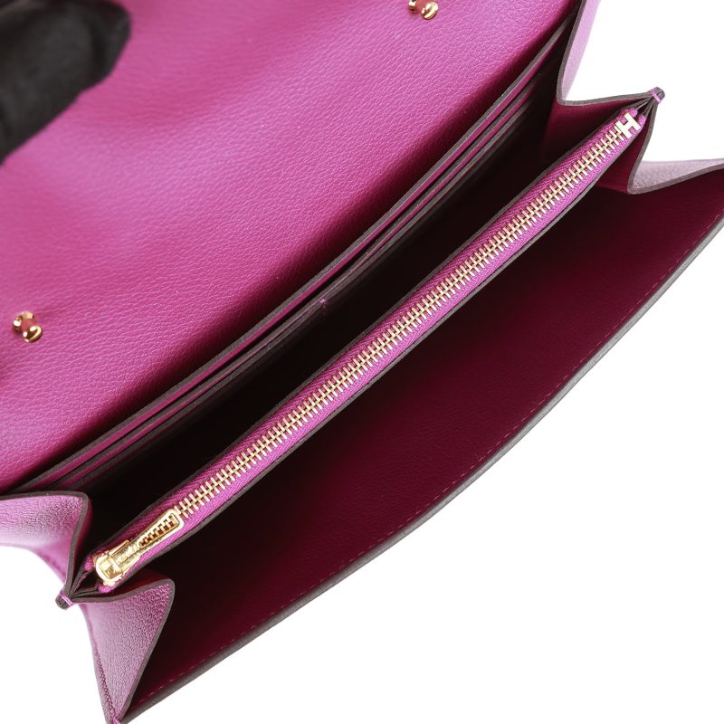 Hermes Constance Wallet To Go Anemone Evercolor Gold Hardware - Image 8