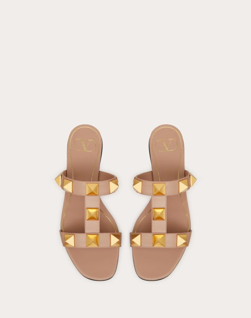 FLAT ROMAN STUD CALFSKIN SLIDE SANDAL - Image 4
