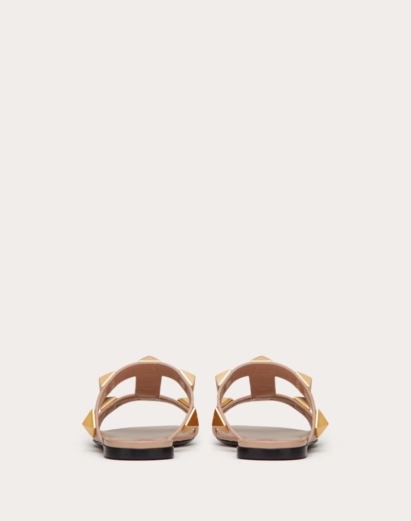 FLAT ROMAN STUD CALFSKIN SLIDE SANDAL - Image 5