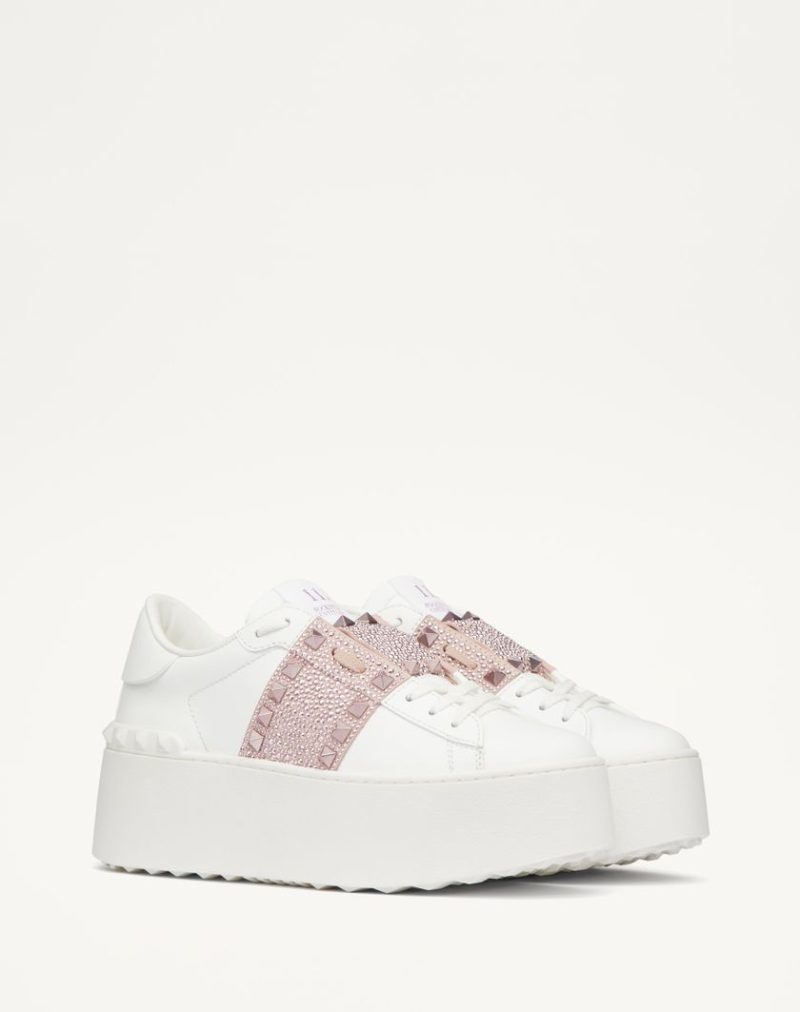 FLATFORM ROCKSTUD UNTITLED SNEAKER IN CALFSKIN WITH MICRO STUDS