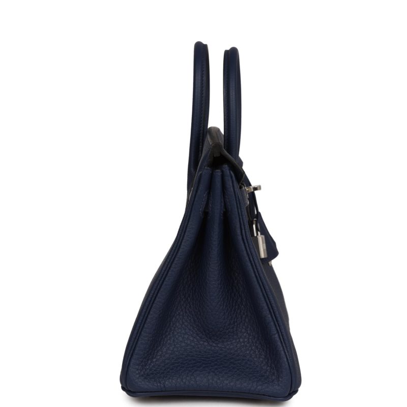 Hermes Birkin 25 Bleu Navy Togo Palladium Hardware - Image 3