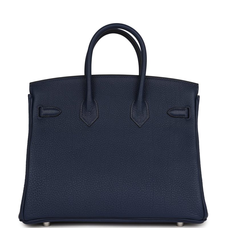 Hermes Birkin 25 Bleu Navy Togo Palladium Hardware - Image 4