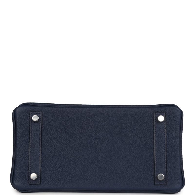 Hermes Birkin 25 Bleu Navy Togo Palladium Hardware - Image 6
