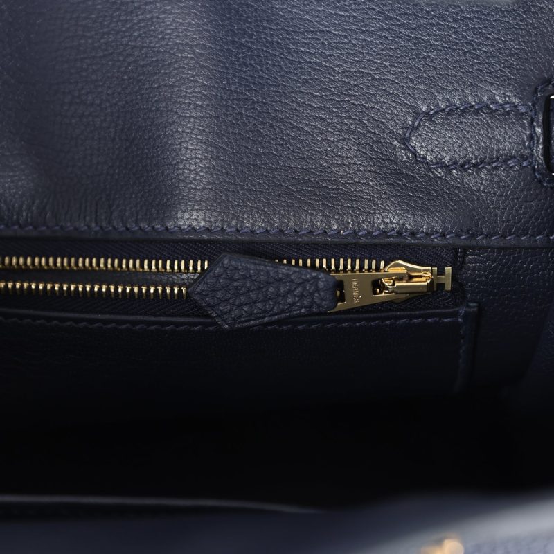 Hermes Birkin 25 Bleu Nuit Togo Gold Hardware - Image 8