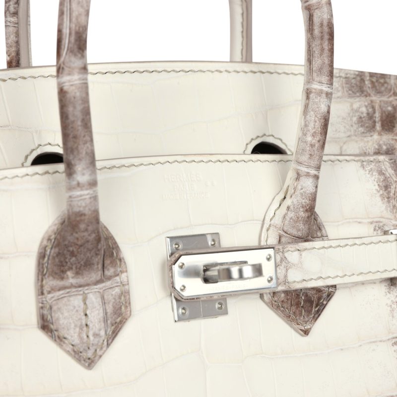 Hermes Birkin 25 Himalaya Niloticus Crocodile Palladium Hardware - Image 6