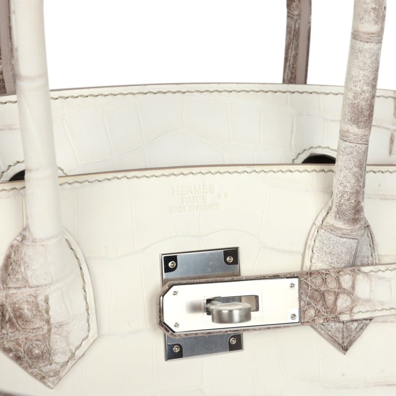 Hermes Birkin 30 Himalaya Niloticus Crocodile Palladium Hardware - Image 6