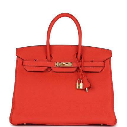 Hermes Birkin 35 Capucine Togo Gold Hardware