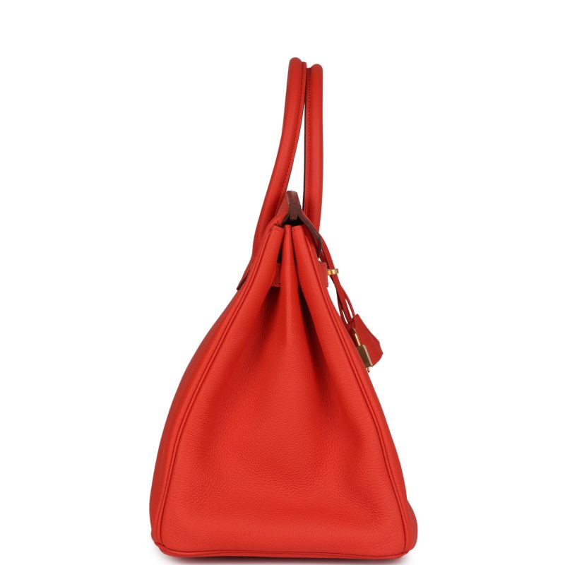 Hermes Birkin 35 Capucine Togo Gold Hardware - Image 3
