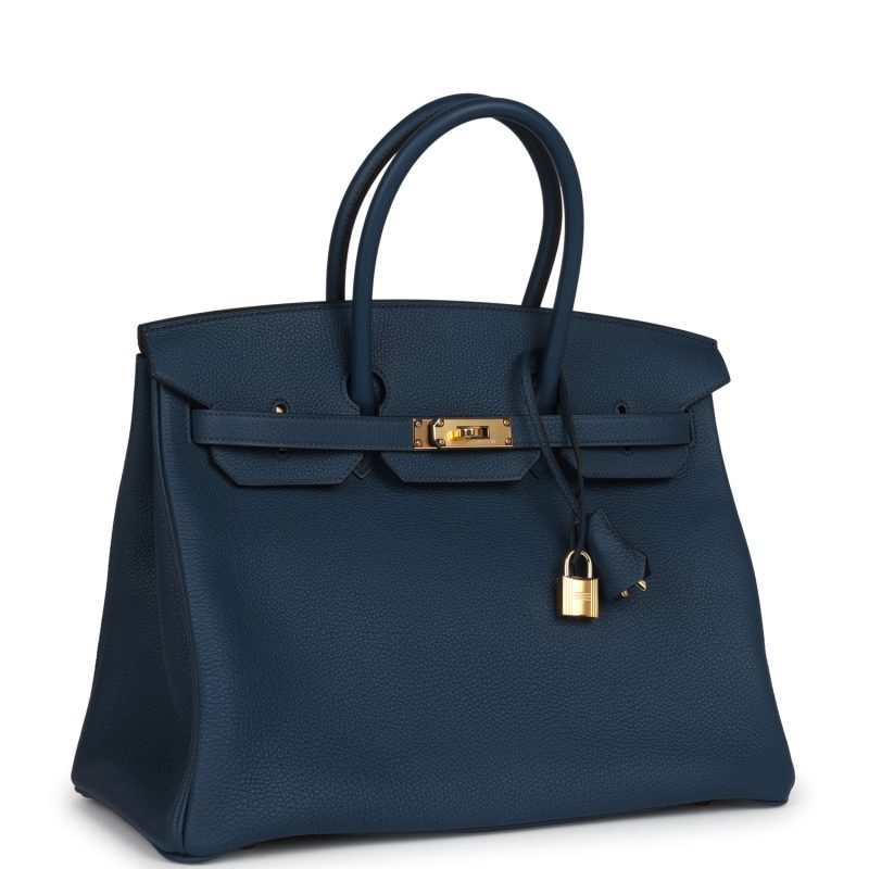 Hermes Birkin 35 Bleu De Prusse Togo Gold Hardware - Image 2