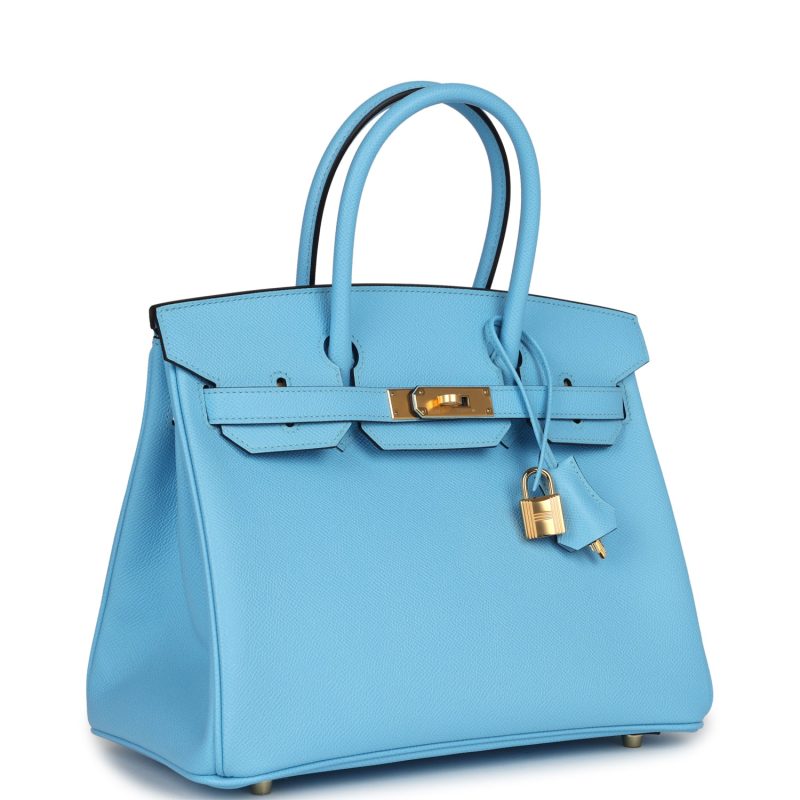 Hermes Birkin 30 Celeste Epsom Gold Hardware - Image 2