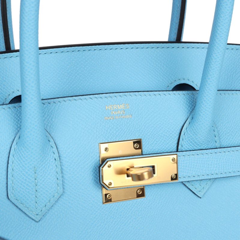 Hermes Birkin 30 Celeste Epsom Gold Hardware - Image 6