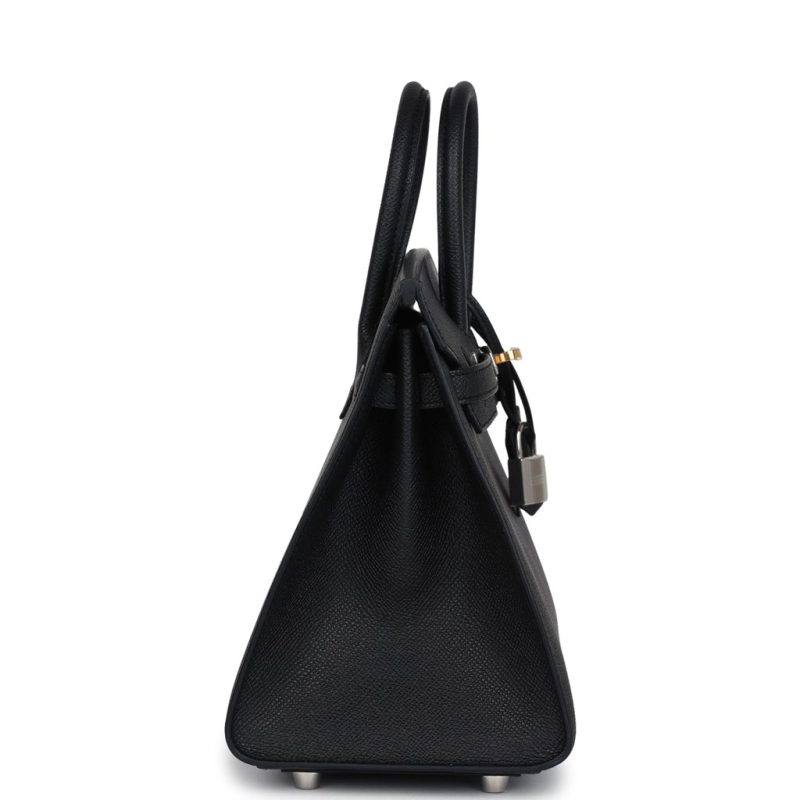 Hermes Birkin Sellier 25 Black Epsom Electrum Hardware - Image 3