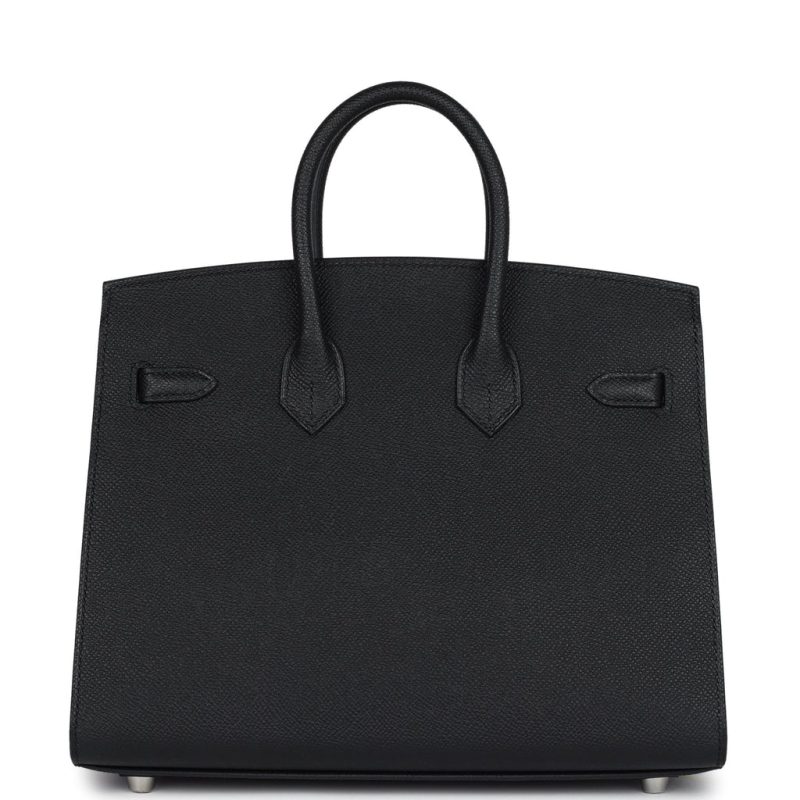 Hermes Birkin Sellier 25 Black Epsom Electrum Hardware - Image 4