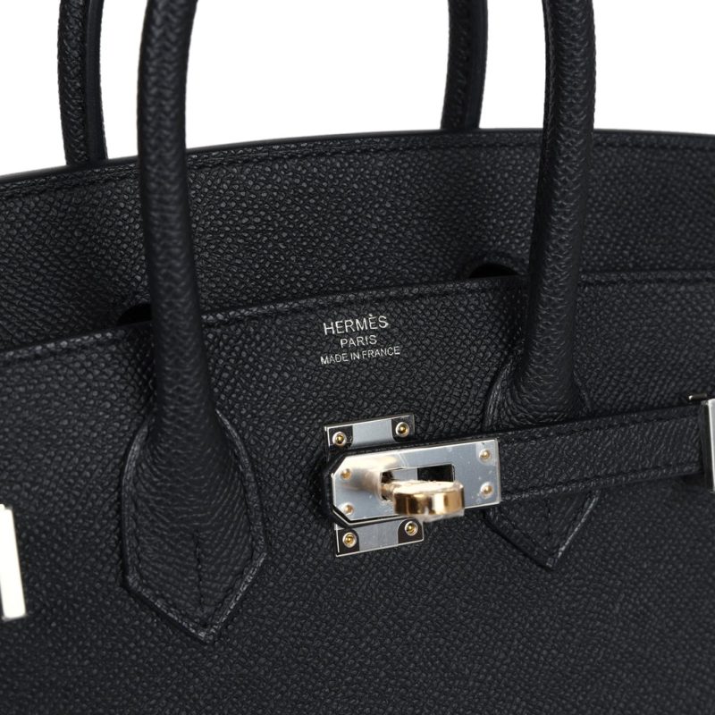 Hermes Birkin Sellier 25 Black Epsom Electrum Hardware - Image 6