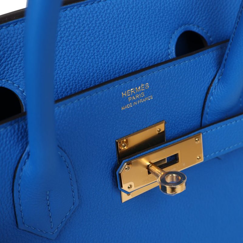 Hermes Birkin 30 Bleu Hydra Togo Gold Hardware - Image 6